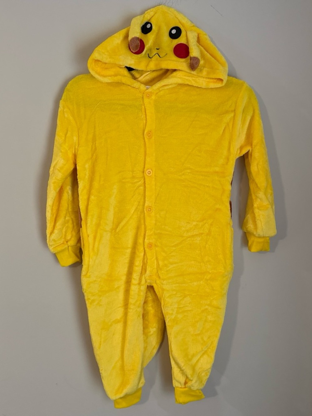 Kids Yellow Plush Hooded Character Onesie - Cozy Costume